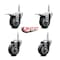 Service Caster 35 Inch Thermoplastic  Rubber Swivel 34 Inch Threaded Stem Caster Set 2 Total Lock Brakes SCC-TSTTL20S3514-TPRB-34212-2-S-2 - alternate 4